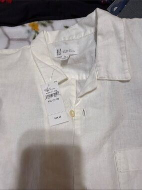 GAP Boy’s Off-White Linen Button-Down Shirt XXL (14-16)